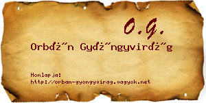 Orbán Gyöngyvirág névjegykártya