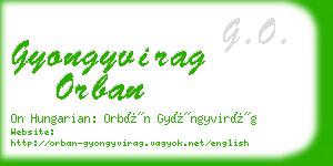 gyongyvirag orban business card